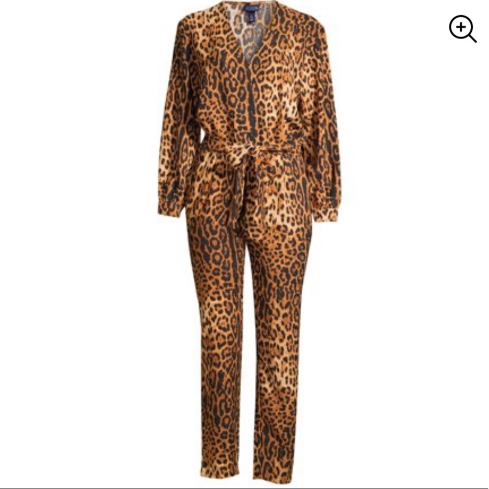 Wrap leopard jumpsuit